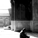 Man reading Quran inside Jama Masjid, Old Delhi