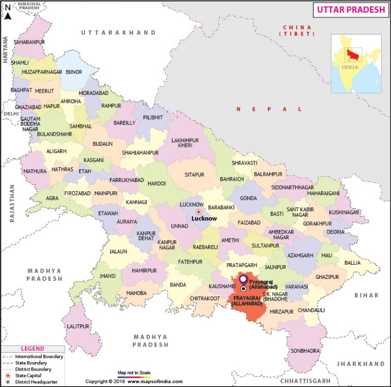 Uttar Pradesh map | My India