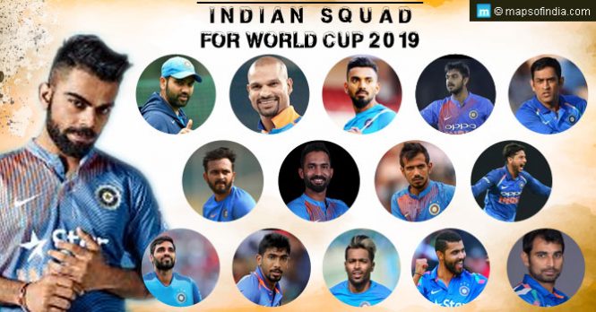 2019 Indian Cricket World Cup Team - India