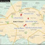 Map Showing Best Places to Eat in Amritsar, Punjab