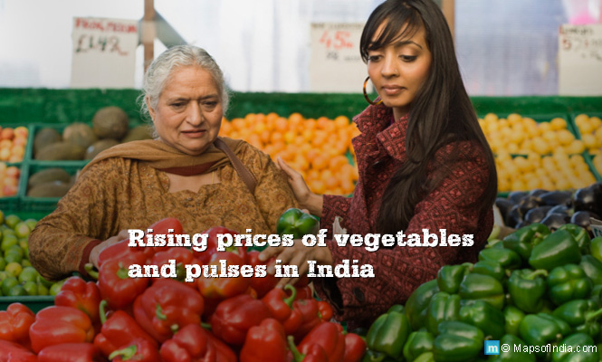 Rising prices of vegetables and pulses in India