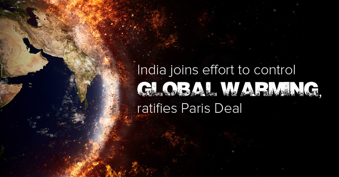 India Signs Paris Pact to Control Global Warming