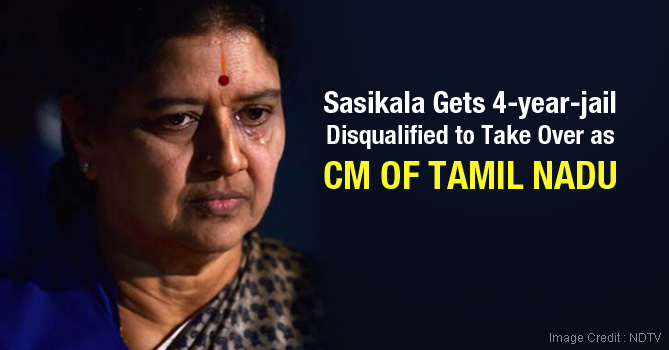 Sasikala gets 4-Year Jail