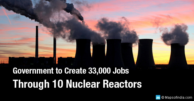 10 new nuclear reactors in India