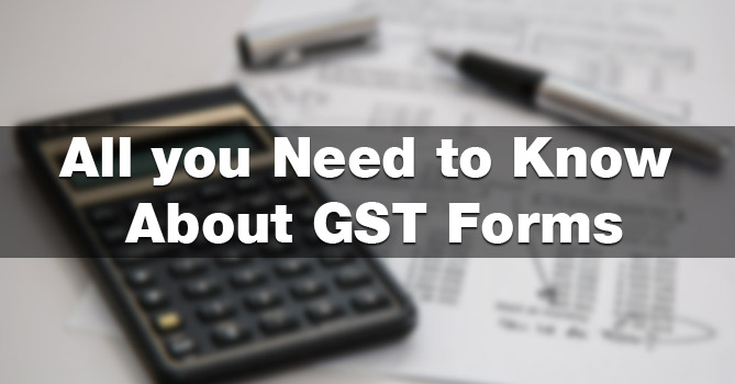 Various Goods and Services Tax forms