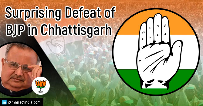 Surprising defeat of the 15 year old government of BJP in Chhattisgarh