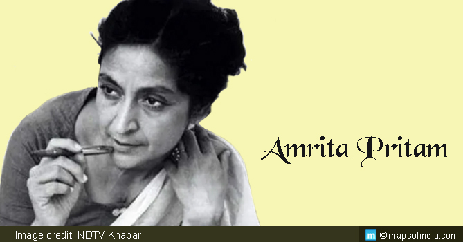 Prolific Writer, Poet and Novelist Amrita Pritam