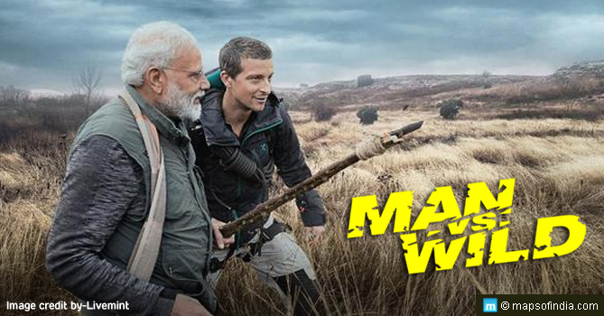 PM Modi with Bear Grylls on Man Vs Wild