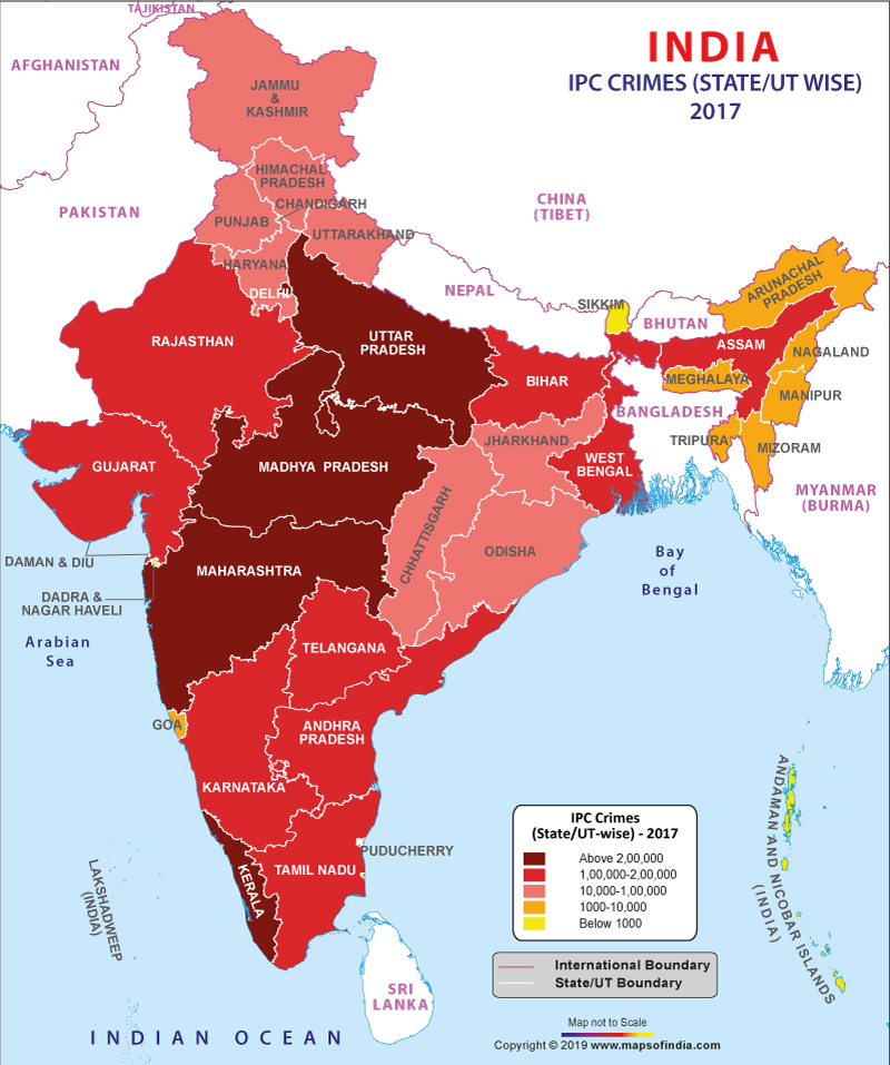 Map Showing IPC Crime Data 2017