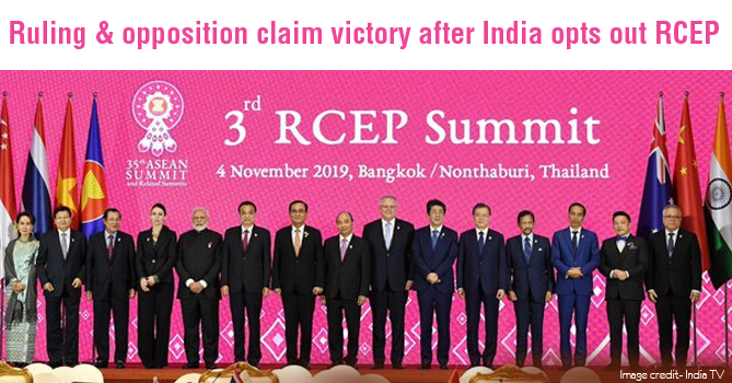 Ruling and Opposition Claim Victory After India Opts Out RCEP