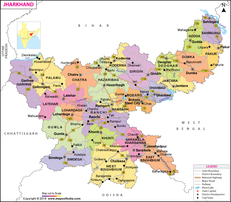 Map of Jharkhand