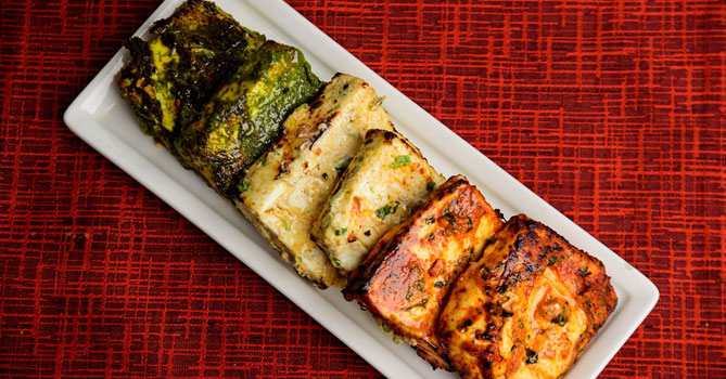 Tricolored Paneer Tikka