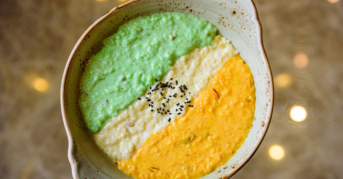 Tricolored Zafrani Kheer