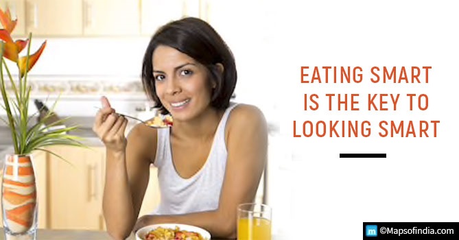 Girl eating the food
