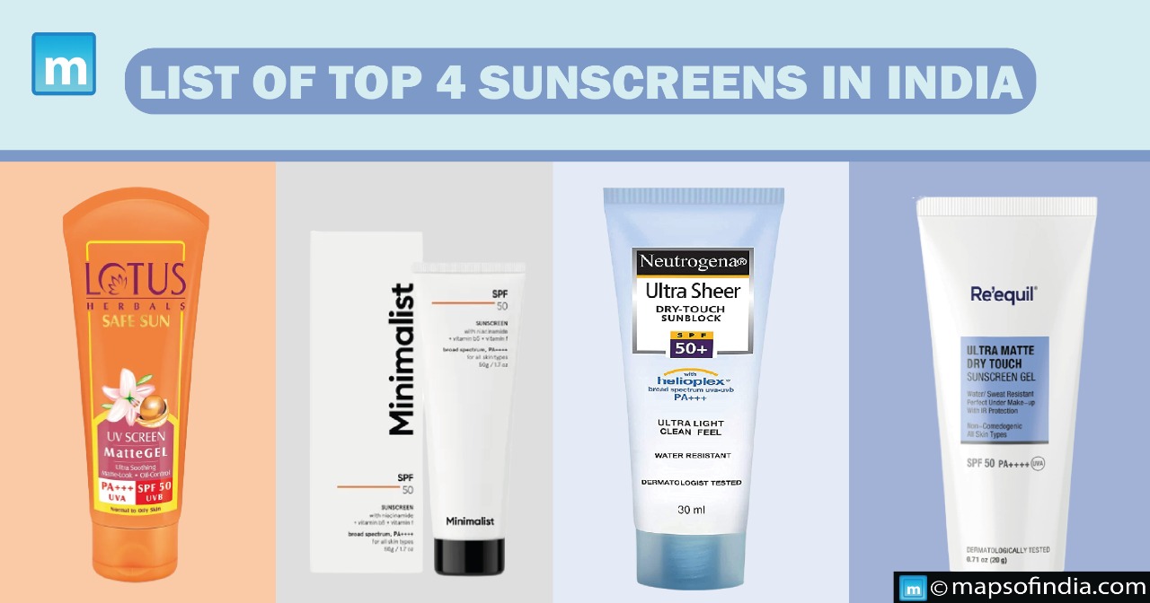 List of top 4 Sunscreens in India