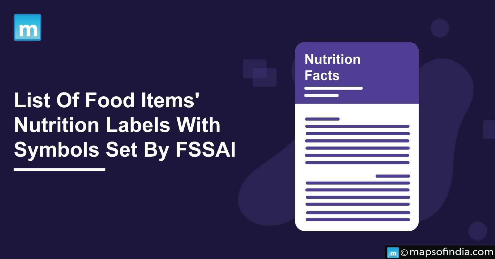 List Of Food Items' Nutrition Labels With Symbols Set By FSSAI