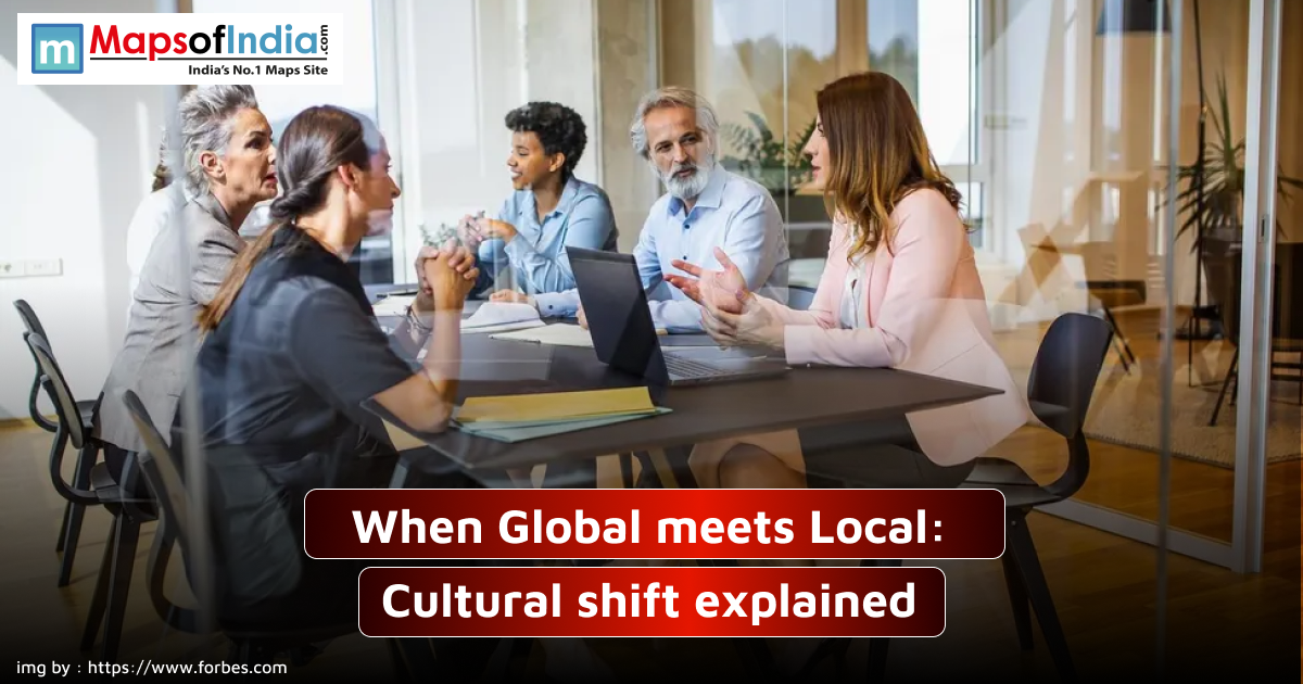 People sitting around the table and discussing the different aspects when global meets local