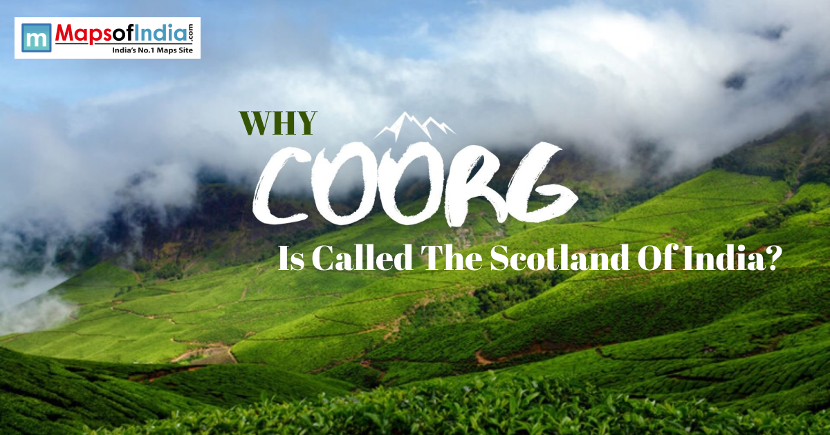 Mist-covered green hills and tea plantations in Coorg.
