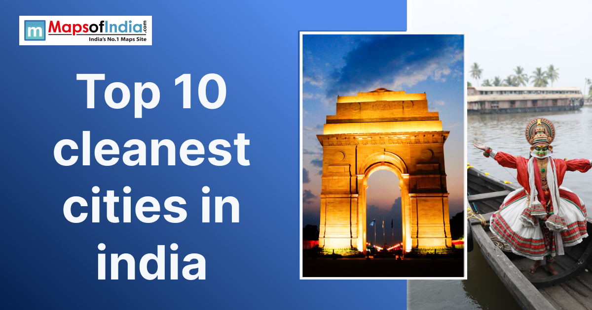 Top 10 cleanest cities in India infographic.