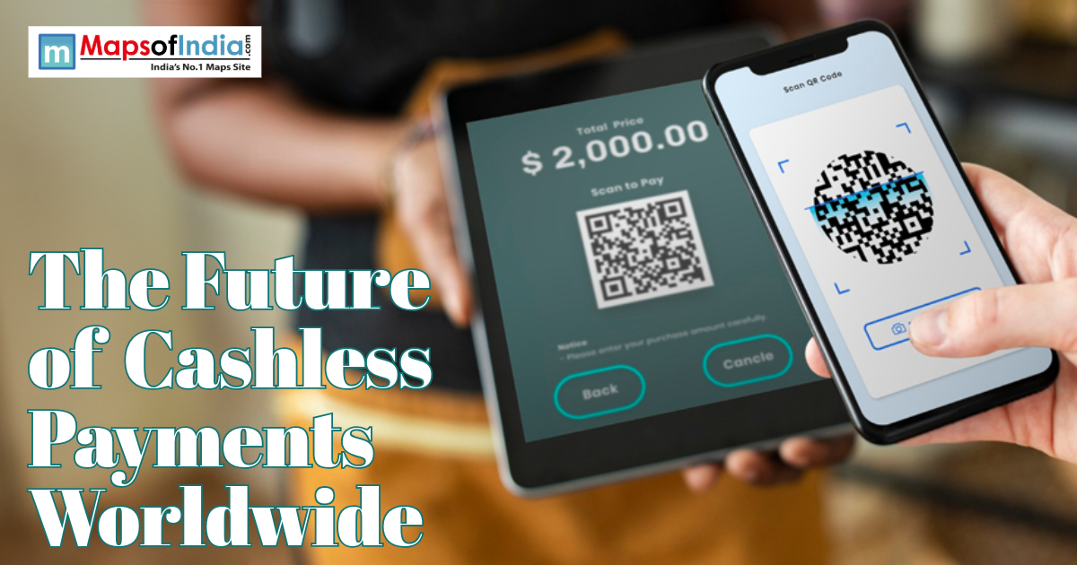 Future of cashless payments with QR code scanning and digital transactions worldwide.