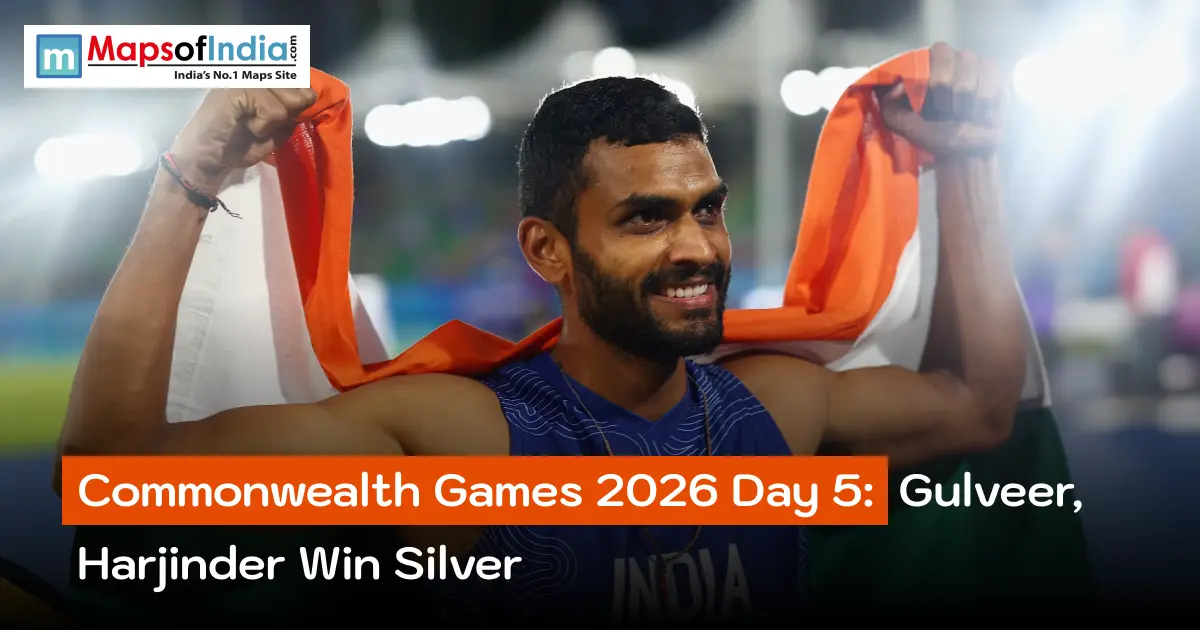 Gulveer Singh celebrates India’s silver medal at Commonwealth Games 2026.