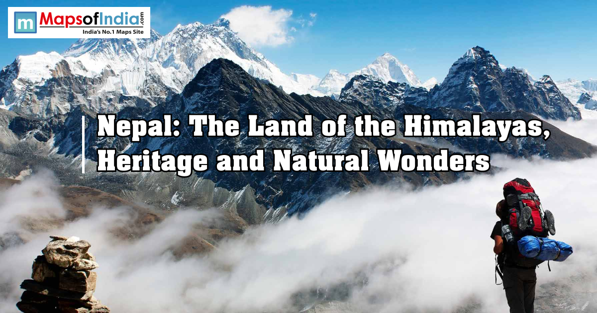 Nepal Himalayas with snow-capped peaks and trekking landscape