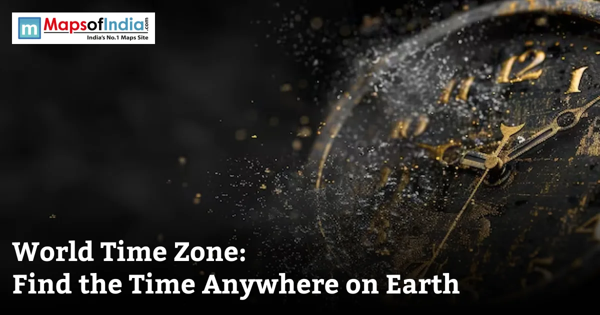 World time zone concept with a clock showing global time