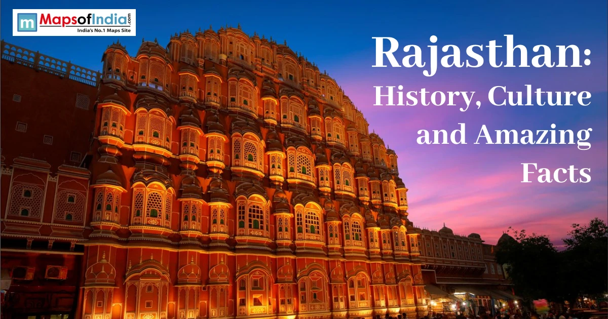 Hawa Mahal in Jaipur showcasing Rajasthan's rich history, culture, and architectural heritage at sunset.
