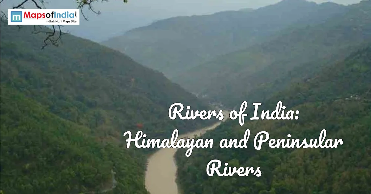 River flowing through the Himalayan valleys, representing the Himalayan and Peninsular rivers of India.