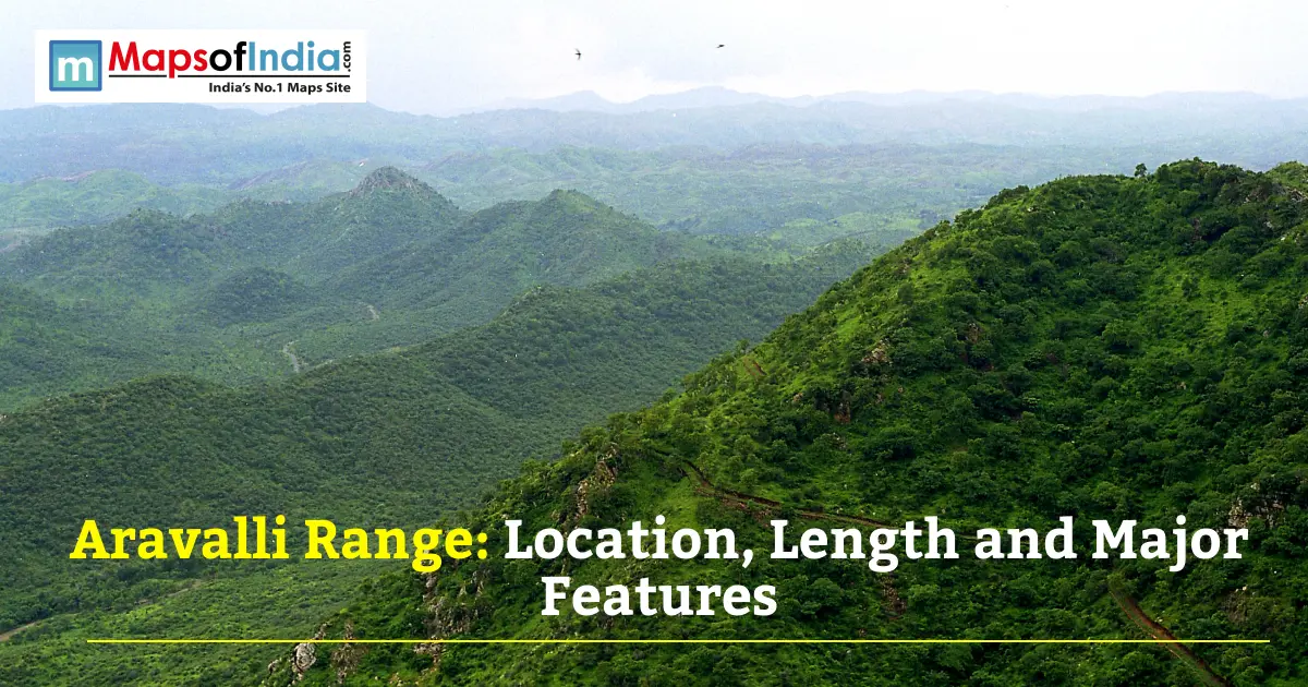 Panoramic view of the Aravalli Range with lush green hills, showcasing one of India's oldest mountain ranges.