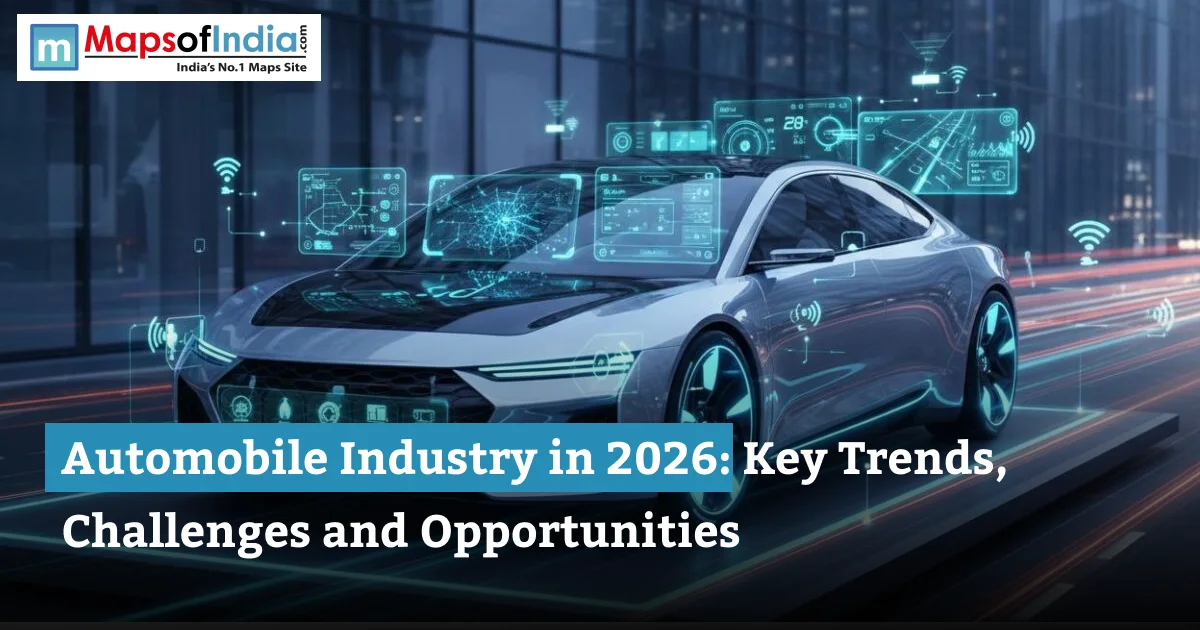 Futuristic electric car representing automobile industry trends in 2026
