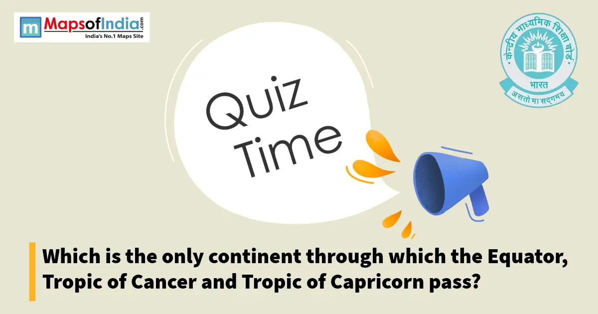 Quiz illustration with question marks and a student, featuring Maps of India and CBSE logos.
