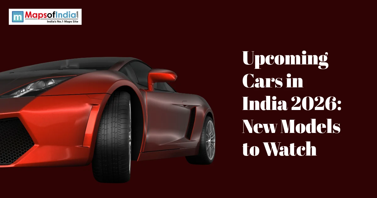 Upcoming cars in India 2026 featuring a red sports car.