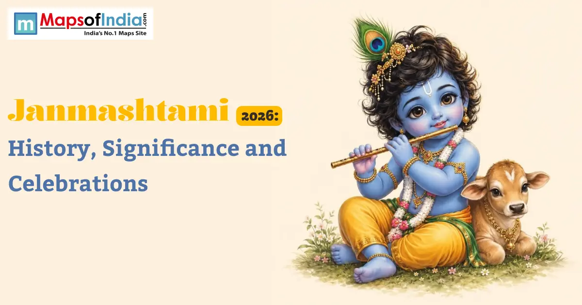 The image with celebration of krishna janmashtami