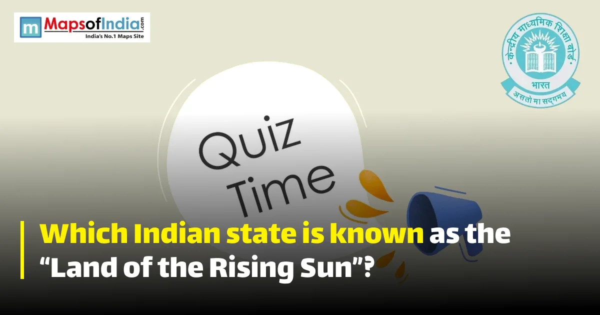 Quiz illustration with question marks and a student, featuring Maps of India and CBSE logos.