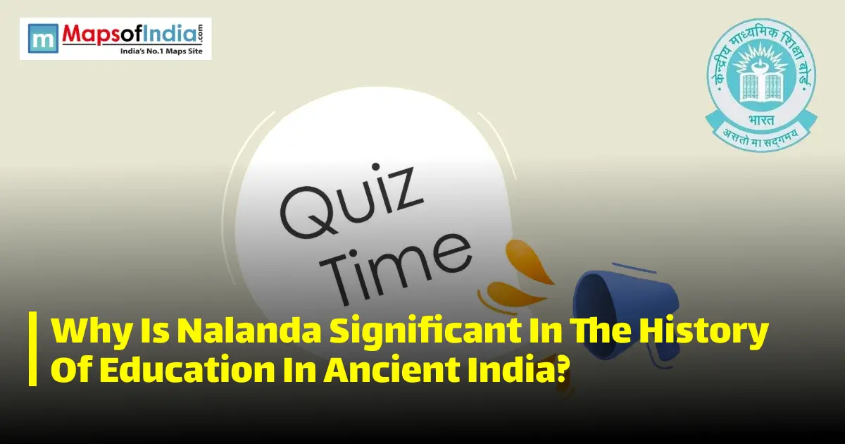Quiz illustration with question marks and a student, featuring Maps of India and CBSE logos.
