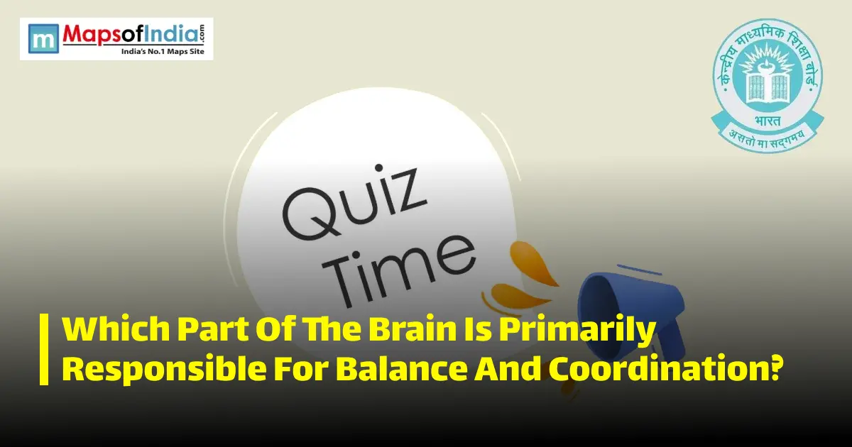 Quiz illustration with question marks and a student, featuring Maps of India and CBSE logos.
