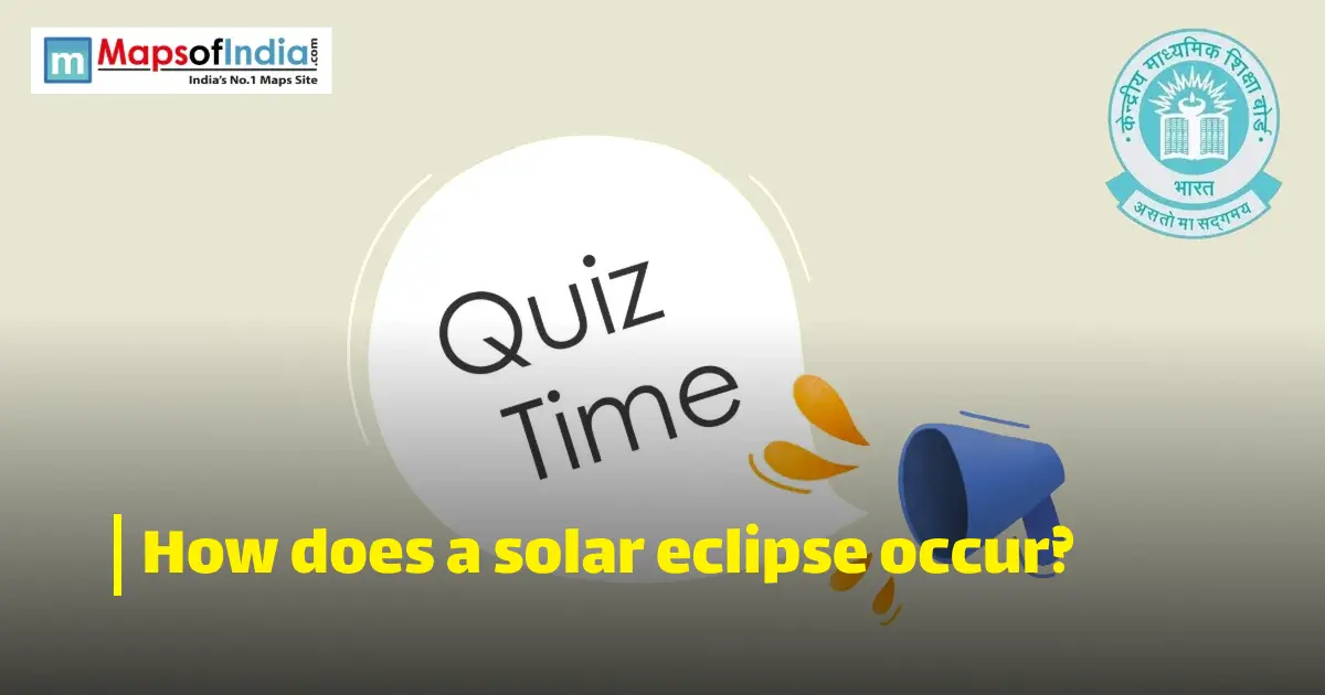 Quiz illustration with question marks and a student, featuring Maps of India and CBSE logos.