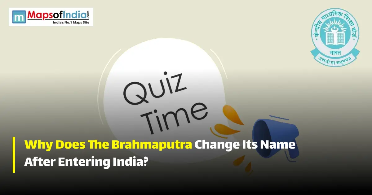 Quiz illustration with question marks and a student, featuring Maps of India and CBSE logos.