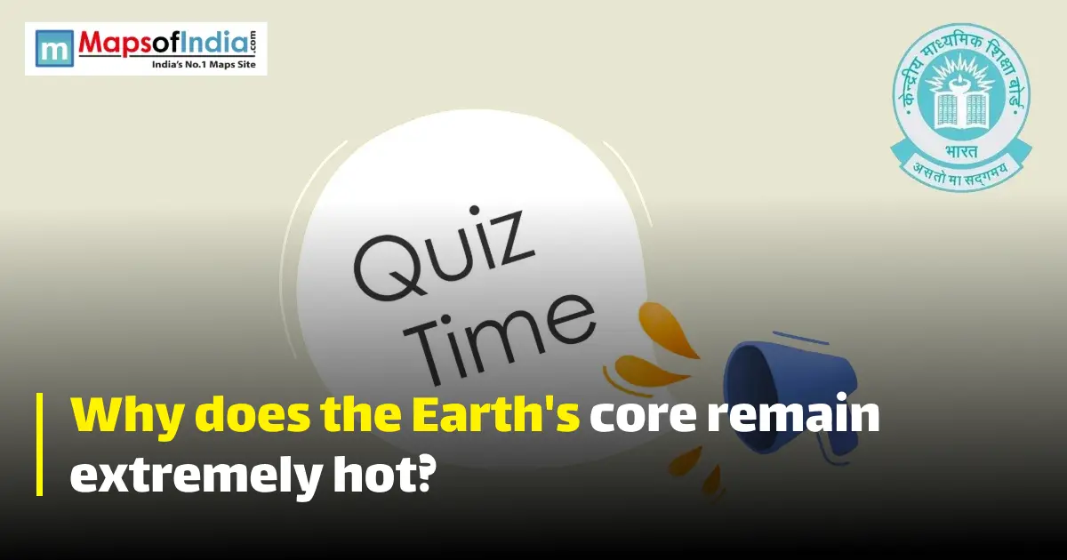 Quiz illustration with question marks and a student, featuring Maps of India and CBSE logos.