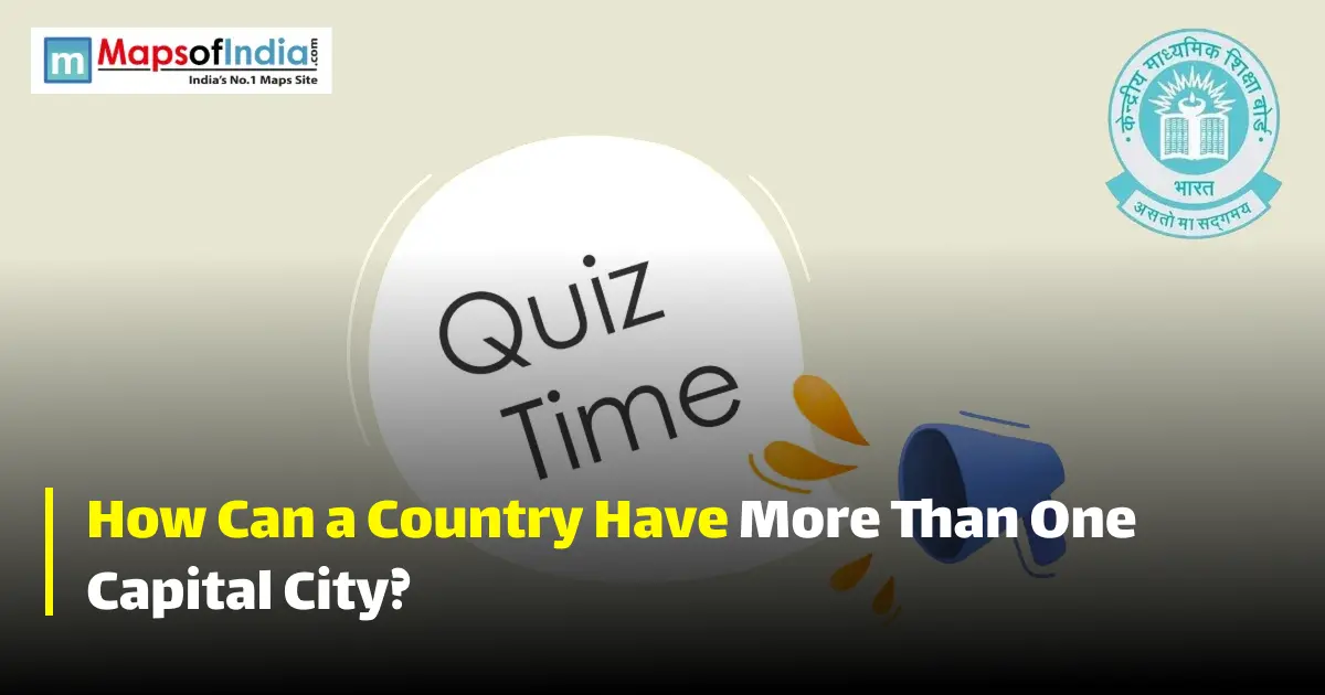 Quiz illustration with question marks and a student, featuring Maps of India and CBSE logos.