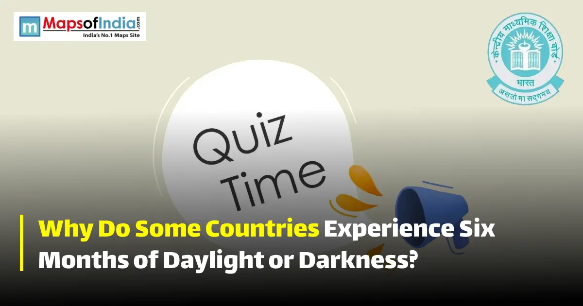 Quiz illustration with question marks and a student, featuring Maps of India and CBSE logos.