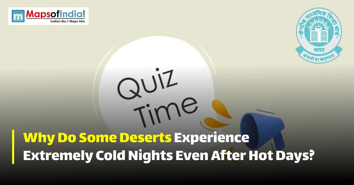 Quiz illustration with question marks and a student, featuring Maps of India and CBSE logos.