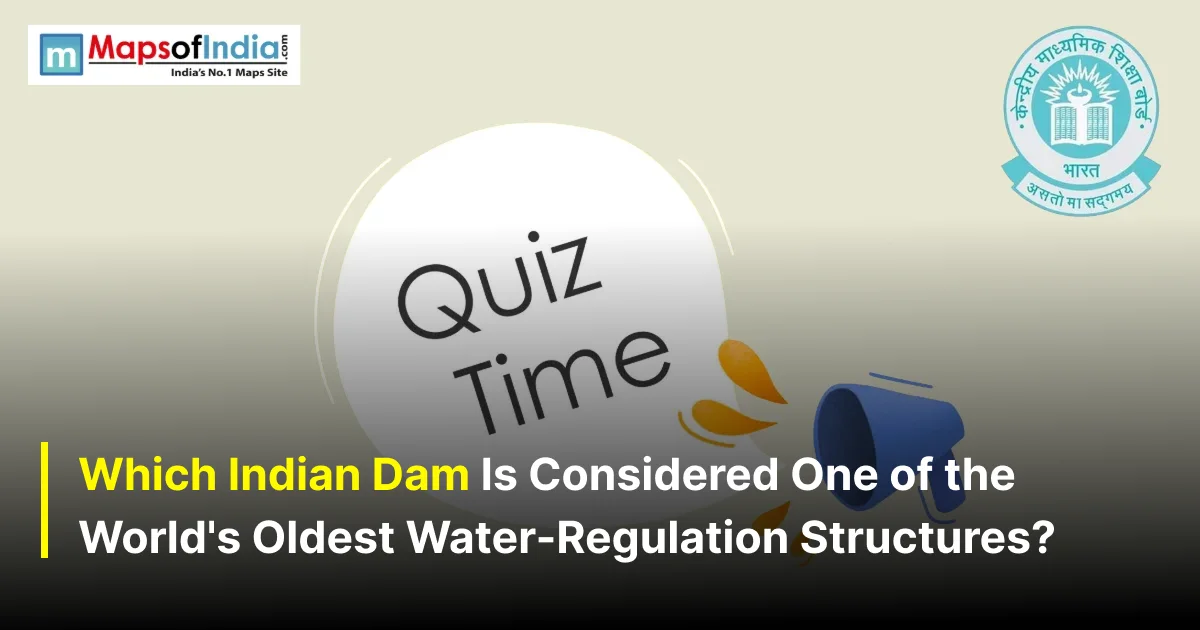 Quiz illustration with question marks and a student, featuring Maps of India and CBSE logos.