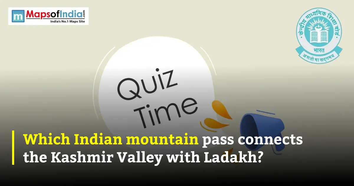Quiz illustration with question marks and a student, featuring Maps of India and CBSE logos.