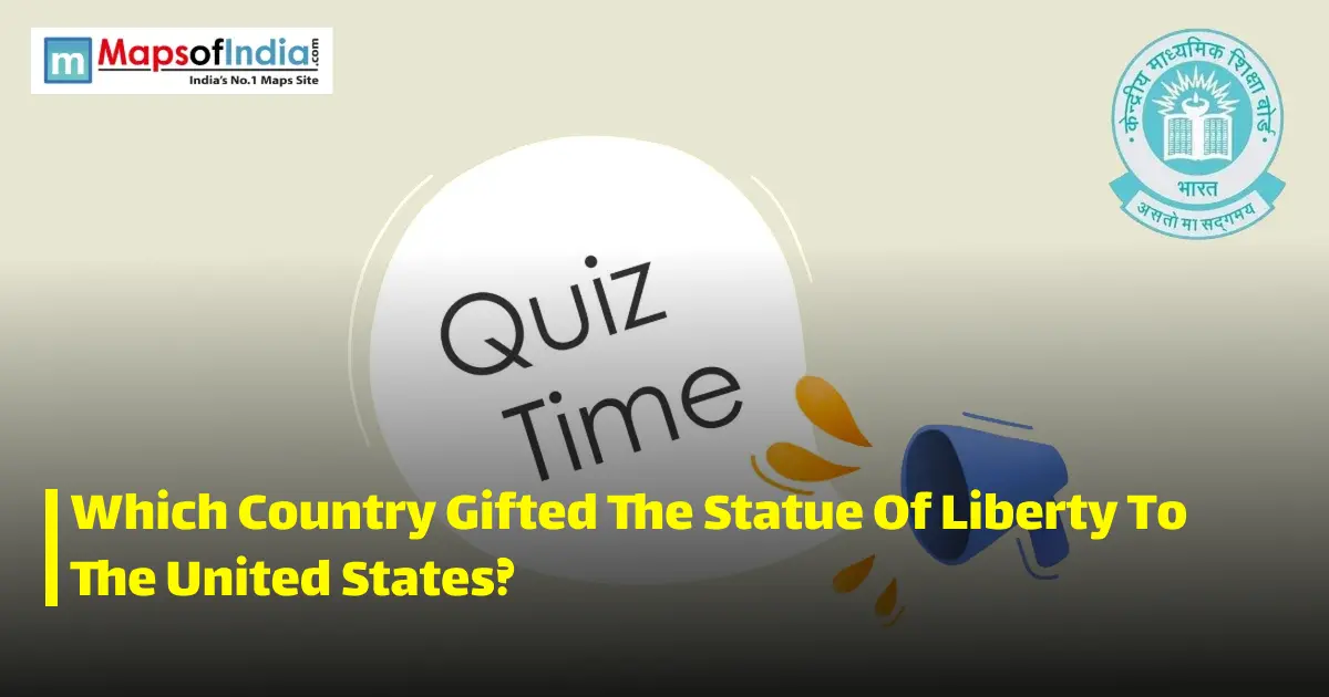 Quiz illustration with question marks and a student, featuring Maps of India and CBSE logos.