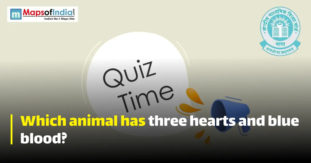Quiz illustration with question marks and a student, featuring Maps of India and CBSE logos.