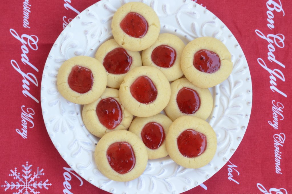 Raspberry Thumbprint Cookies