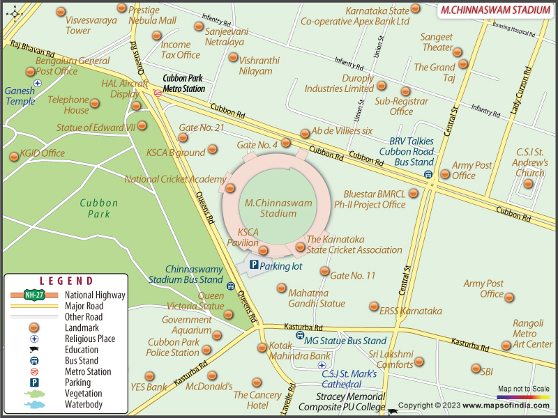 M. A. Chidambaram stadium Map