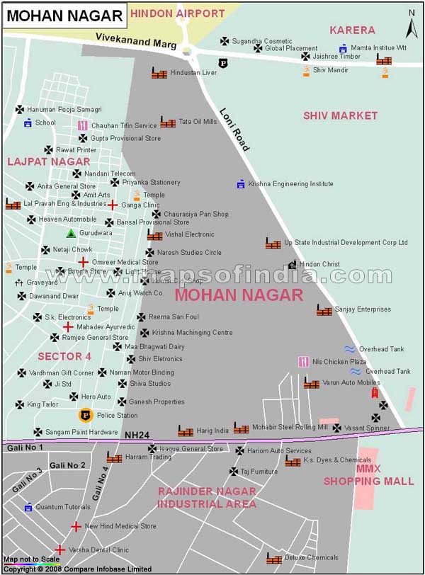 Mohan nagar Locality Map, Ghaziabad